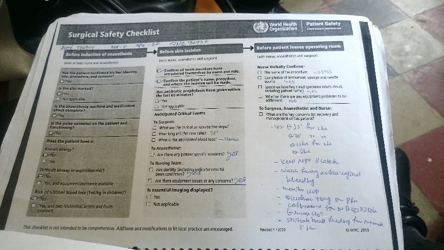 page in Surgical Safety Checklist